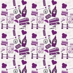 Imagem de Papel De Parede Desenhos Roxo Ônibus Londres Ponte London