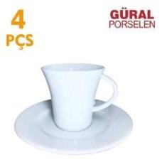 Imagem de Conjunto 4 xícaras para chá c pires Elite 180ml - Gural Porselen