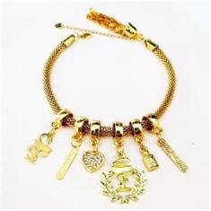 Imagem de Pulseira Berloques Farmácia Farmacêutico Folheado 18k