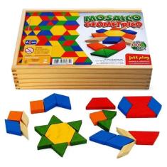 Imagem de Mosaico Geométrico Peças Em Madeira Brinquedo Educativo