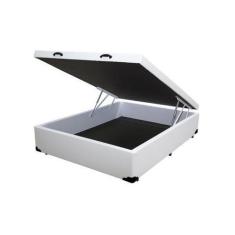 Imagem de Base Box Baú Casal Premium Sintético Branco 41X138x188 - Mestre Dos Co