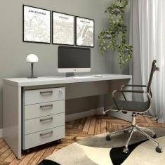 Imagem de Mesa Escrivaninha 170cm Com Gaveteiro 4 Gavetas F5 Office - F5 Office