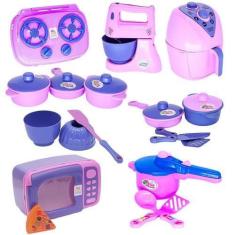 Imagem de Kit Eletro Menina Brinquedo Panela Batedeira Cozinha 18Pç - Altimar