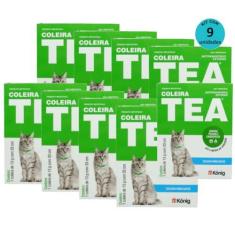 Imagem de Coleira Tea Contra Pulgas E Carrapatos P/Gatos König 13g C/ 33cm Kit C/ 9 Unid.