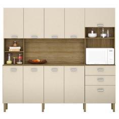 Imagem de Armário De Cozinha Compacta 222cm Intesa K02 Freijó/vanilla - Mpozenato