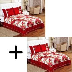 Imagem de Kit Combo 2 Colcha Cobre Leito Lençol Isabela Casal 3 Pçs - Lux Enxova