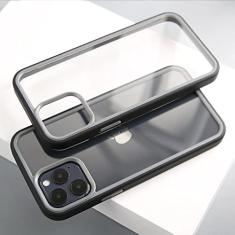 Imagem de Capa transparente de luxo dupla cor para iPhone 13 12 11 Mini Pro Max 7 8 Plus XS X XR SE2020 Capa de armadura de silicone macio à prova de choque, preta, para iPhone 6 6S
