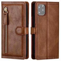 Imagem de Carteira de couro de luxo com zíper para iPhone 11 12 Pro MAX   X XS XR 6 6S 7 8 Plus SE 2 2020 Suporte para cartão Suporte para telefone, marrom, para iPhone XS Max