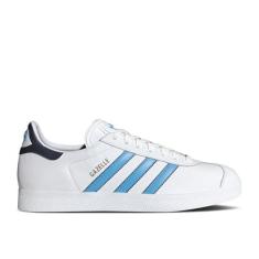 Imagem de adidas Tênis masculino Gazelle Indoor, Branco nuvem/semi azul explosão/índigo noturno, 42