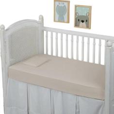 Imagem de Lençol Berço 300 Fios com Elástico100% Algodão Avulso Toque Macio Liso