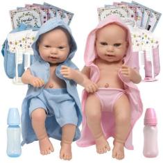 Imagem de Bebe Reborn Realista Gemeos Luca Lara Enxoval Completo Bolsa - Cegonha