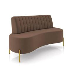 Imagem de Sofá 2 Lugares Living 160cm Pé Ferro Dourado Maraú Veludo K01 - D\`rossi Cor Marrom