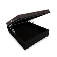 Imagem de Cama Box Baú Casal Colchão Classic Mola Ensacada + Box Suede Preto Rc