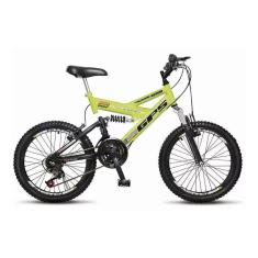 Imagem de Bicicleta Infantil Colli GPS Aro 20 36 Raias 21 Marchas Dupla Suspensão Amarelo Neon