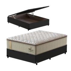 Imagem de Cama Box com Baú Casal Preta + Colchão de Molas Prolastic - Probel - G