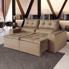 Imagem de Sofá Retrátil e Reclinável 2 Lugares 196cm Firenze Kasacomigo Estofados Bege