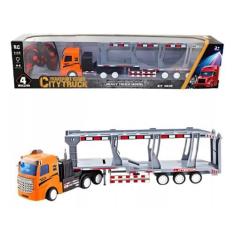 Imagem de Caminhão Carreta Caçamba Cegonha Controle 1:32 Infantil Truc - Stone, 