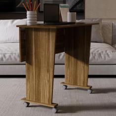Imagem de Mesa Escrivaninha Dobrável com Rodízio Nogal Me4117 - Tecno Mobili, Mo