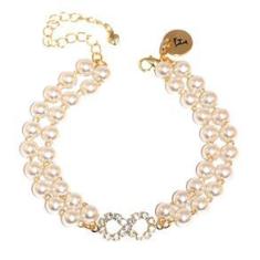 Imagem de Pulseira Infinito Perola Inicial Lembrancinha Folheado 18k
