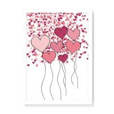 Imagem de Arte Maníacos Quadro Decorativo Corações Subindo - 23x16,25cm (Moldura em laca )