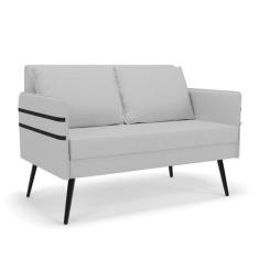 Imagem de Namoradeira 02 Lugares Mari Linho Pés Palito De Ferro - D'rossi - Dros