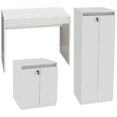 Imagem de Escrivaninha Armario E Balcao Para Escritorio Mex73x51x49 Branco Tecno Mobili