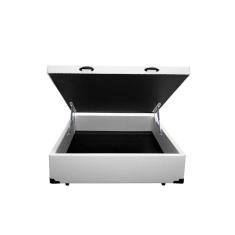 Imagem de Cama Box Baú Casal Belos Sonhos Sintético Branco 49x138x188
