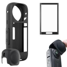 Imagem de Case Protetora Silicone Para Câmera Insta 360 X4 + Película - Star Cap