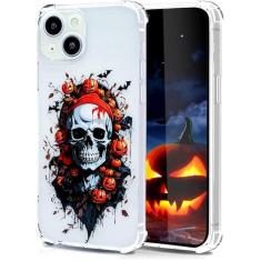 Imagem de ExkatE Capa de telefone moderna de Halloween com estampa de morcego de abóbora para iPhone 14, capa de TPU transparente macia à prova de choque projetada para meninos, meninas, adolescentes, homens e