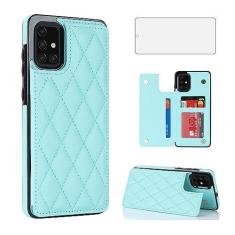 Imagem de Asuwish Capa de telefone para Samsung Galaxy A51 5G/A 51 5G UW Verizon Capa carteira com protetor de tela de vidro temperado e suporte de cartão de crédito RFID de couro acessórios para celular 51A G5