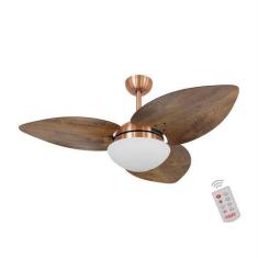 Imagem de Ventilador De Teto Kovalski Cobre 3 Pás Rádica Imbuia 127V Com Control
