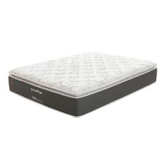 Imagem de Colchão Casal Safira Plush Mola Ensacada (30x138x188) Branco e Cinza