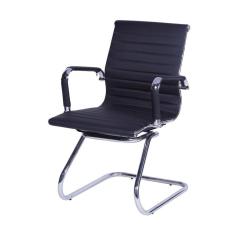 Imagem de Cadeira Boxbit Eames Office Esteirinha P.U. Preto Base Fixa Cromada