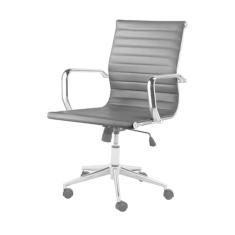 Imagem de Cadeira Giratória Baixa Office Sevilha Esteirinha Rivati Poliuretano Pu Preto Base Rodízio Cromado