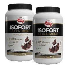 Imagem de Kit 2X: Isofort Whey Protein Ultra Imuno Sabor Cacau Vitafor 900g