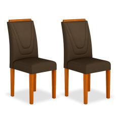 Imagem de Kit 02 Cadeiras Lima Wood Cinamomo/ Marrom - Moveis Arapongas