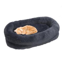 Imagem de Cama Grande para Cachorro Humano, Saco de Feijão para Humanos, Cama Ortopédica Cinza para Cachorro, Capa de Pele Lavável, Cinza Escuro, Tecido Adequado para Descanso Humano e de