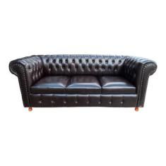 Imagem de Sofá Chesterfield Capitone Luiz Xv Corano Cafe 2,30cm - Novo Encanto