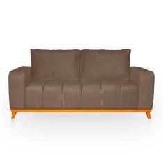 Imagem de Sofá 3 Lugares Memphis Ultra Conforto Em Madeira Maciça E Suede Capuccino - Lh Decor