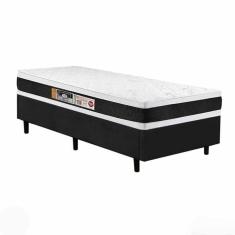 Imagem de Cama Box Solteiro Castor Black e White Air Double Face D45 88x188x54 + Box Castor