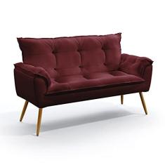 Imagem de Poltrona Namoradeira Decorativa Beta Sued Bordô Aradecor