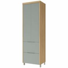 Imagem de Paneleiro Nesher Marquesa em MDF 15mm com 2 Portas, 2 Gavetas e 3 Prateleiras - 70cm de largura - Nature/Verde