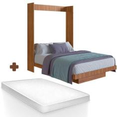 Imagem de Cama De Casal Articulável Com 2 Nichos Nogal Com Colchão Riel Shop Jm