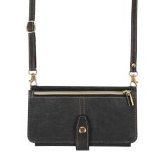 Imagem de Capa de telefone carteira crossbody para Samsung Galaxy S21 S23 FE S24 S22 Plus Note 20 Ultra A53 A14 A34 A54 porta-cartões cordão de couro, preto, para Galaxy S21 FE