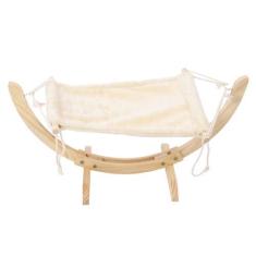 Imagem de Cama de rede para gatos, cama elevada de madeira de pinho, fácil montagem, rede de madeira para gatos, cama multiuso de balanço para gatos, móveis para animais de estimação