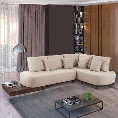 Imagem de Sofá 4 Lugares Paris com Apoio Lateral Linho Cru