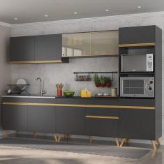 Imagem de Cozinha Completa 5 Peças Com Armário E Balcão Preta