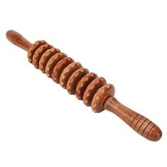 Imagem de Ferramenta de massagem com rolo de madeira, massageador de drenagem linfática, bastão de massagem de raspagem de madeira para corpo, ferramenta de madeira GuaSha para