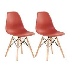 Imagem de Kit - 2 x cadeiras Charles Eames Eiffel DSW - Base de madeira clara