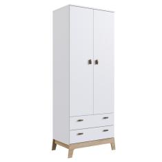 Imagem de Guarda Roupa Infantil 73Cm 2 Portas 2 Gavetas 005 Branco - Completa Móveis